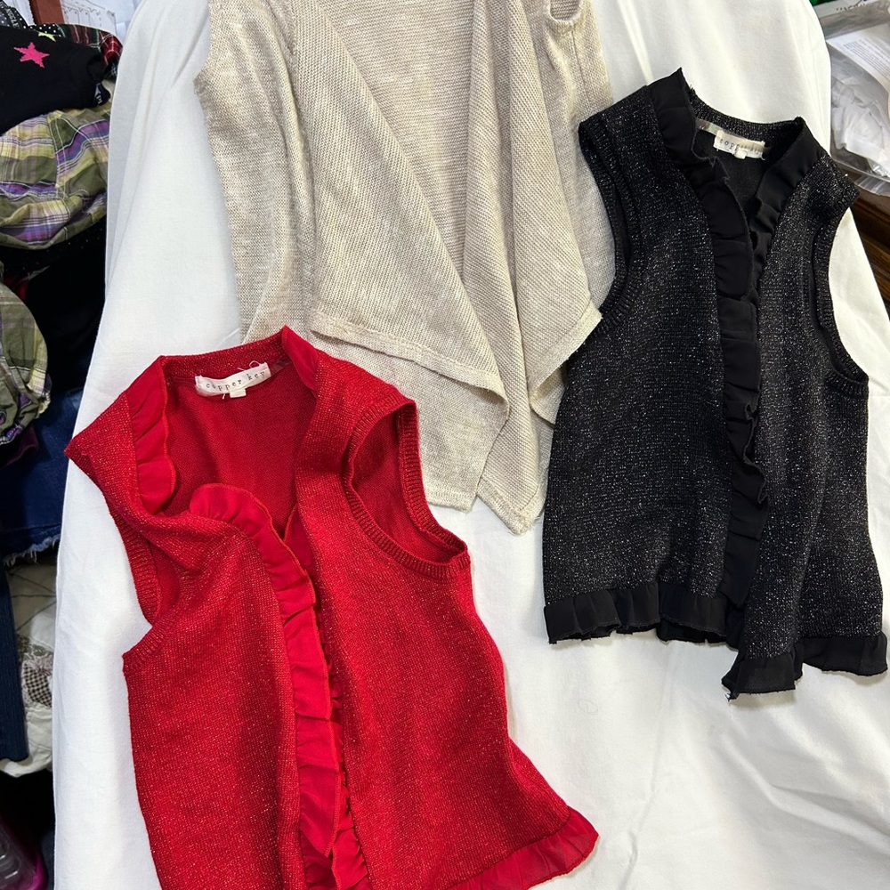 Copper Key Red and Black Sleeveless Blouses